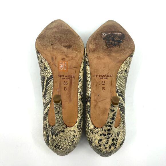 COACH Teddie Snake Print Leather Pumps Women's 8.5 US - Picture 8 of 9